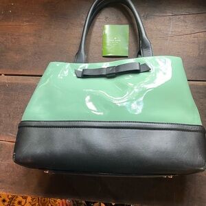 Kate Spade patent leather Green and Black ELENA Women's Bag
